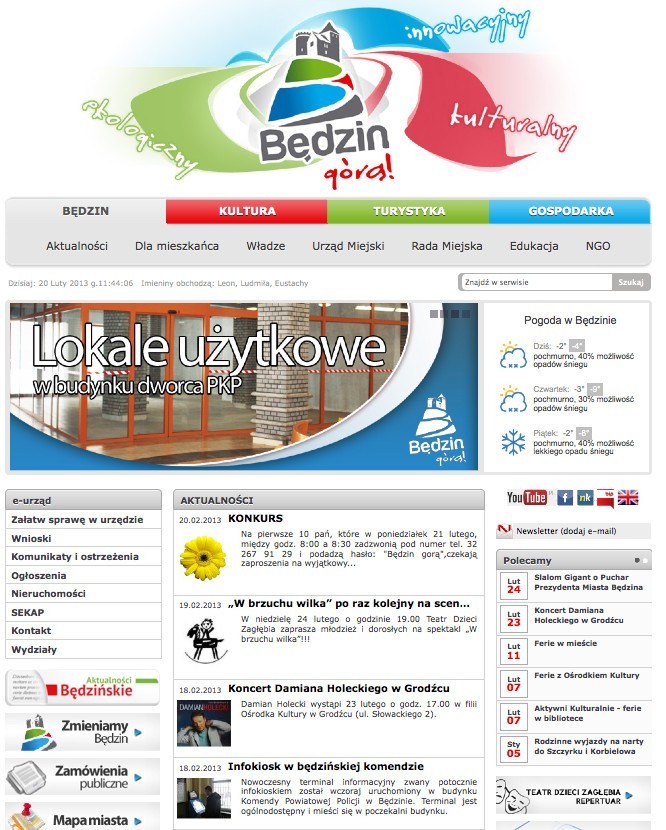 bedzin.pl - strona internetowa miasta Będzin