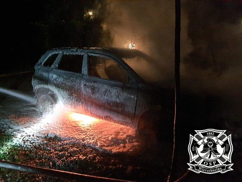 Pożar auta w Białogórze - 25 listopada 2020