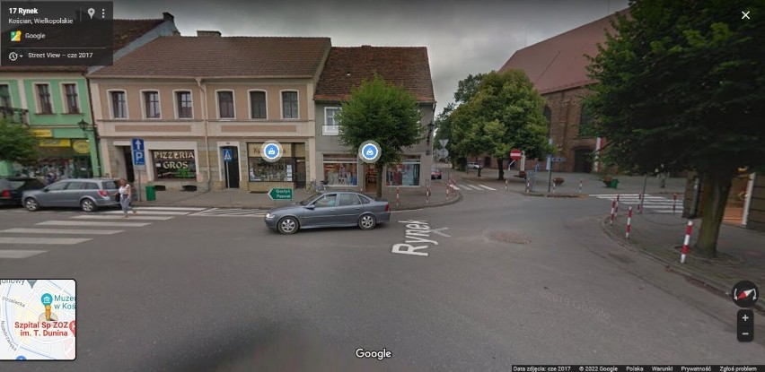 Kościan. Rynek i okolice w Google Street View