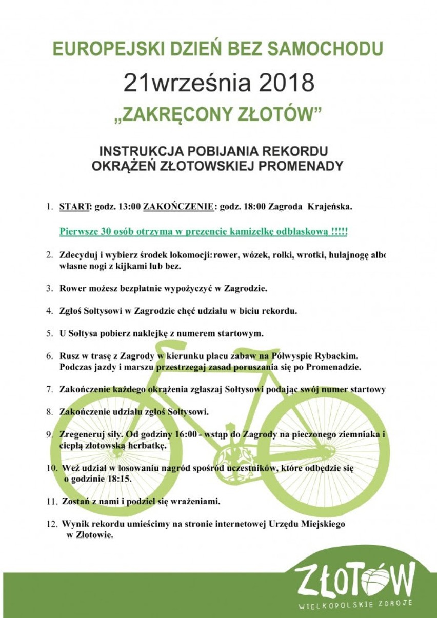 Europejski Dzień Bez samochodu pod hasłem "Zakręcony Złotów"