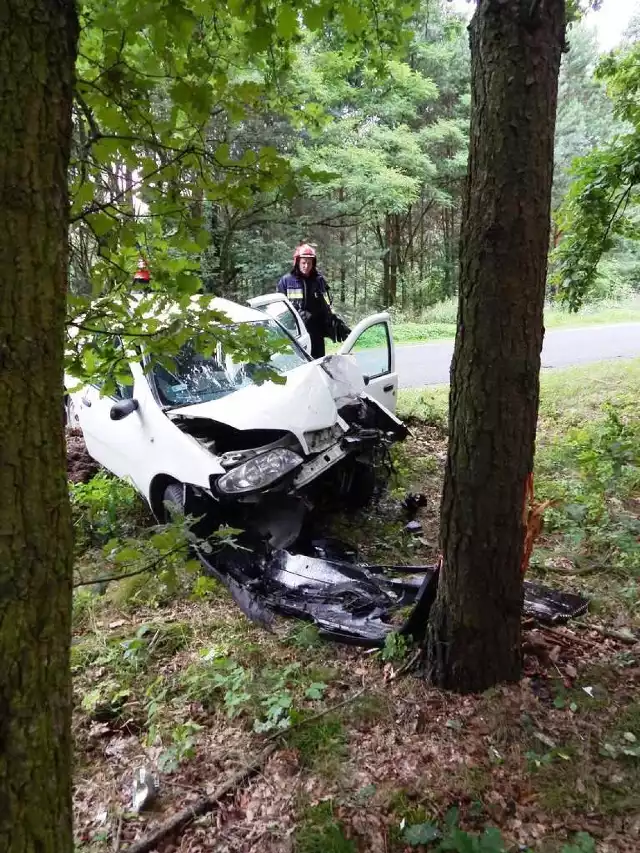 Auto uderzyło w drzewo. Kobieta trafiła do sieradzkiego szpitala