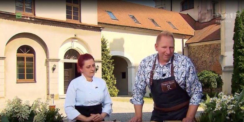Znany kucharz Remigiusz Rączka odwiedził opactwo w Lubiniu