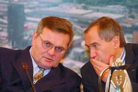 Według Wiktora Błądka (z lewej), prawdziwym powodem zawieszenia go w obowiązkach był konflikt o sportowe inwestycje z wiceprezesem Jarosławem Szczepkiem. Fot. PIOTR KRZYŻANOWSKI