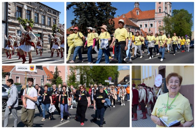 Kolorowa parada studentów – seniorów z wielkopolskich i lubuskich Uniwersytetów Trzeciego Wieku przeszła ulicami Sierakowa (13.05.2023).