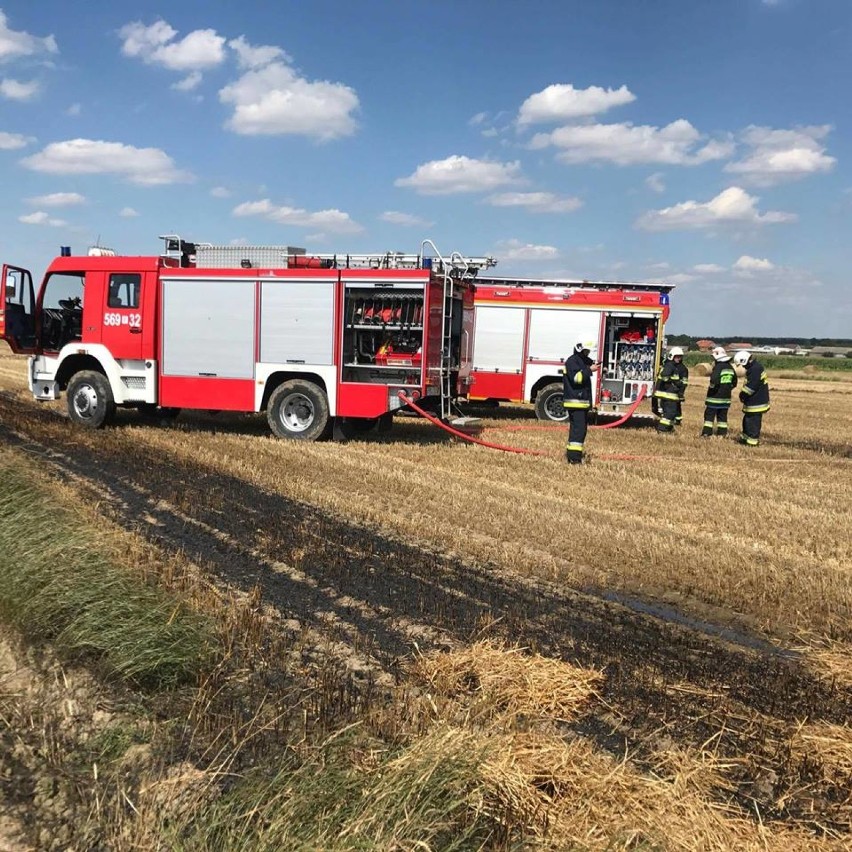 Dwa pożary ściernisk w gminie Dobrzyca