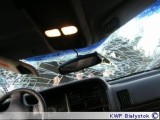 Wypadek w Sokolanach. Dachowanie kierowcy daewoo