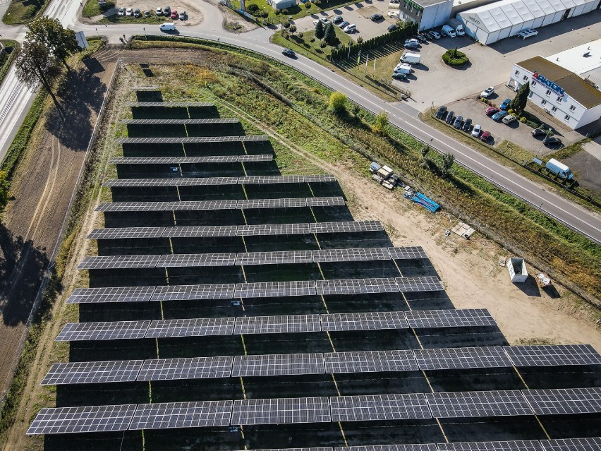 Hektary z panelami solarnymi pod Lesznem  -to część projektu...