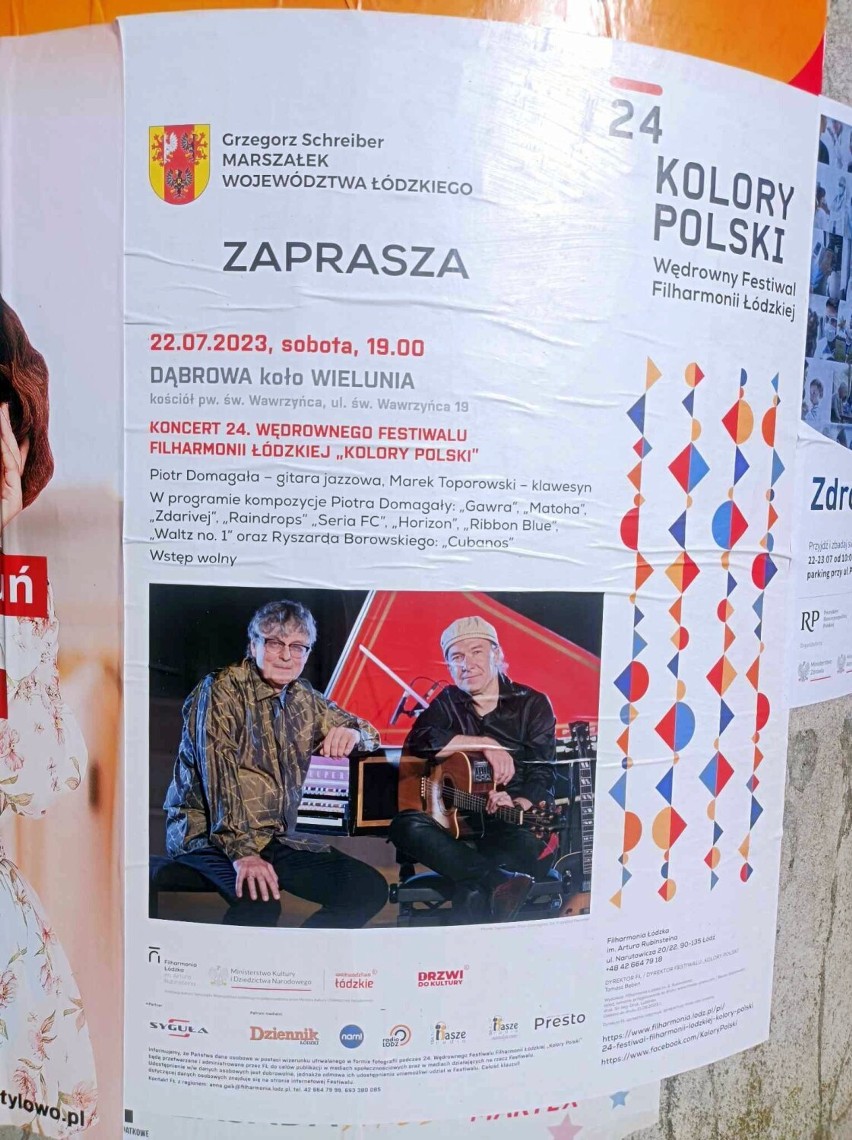 „Kolory Polski” w Dąbrowie k. Wielunia. Koncert już w najbliższą sobotę, wystąpią Piotr Domagała i Marek Toporowski