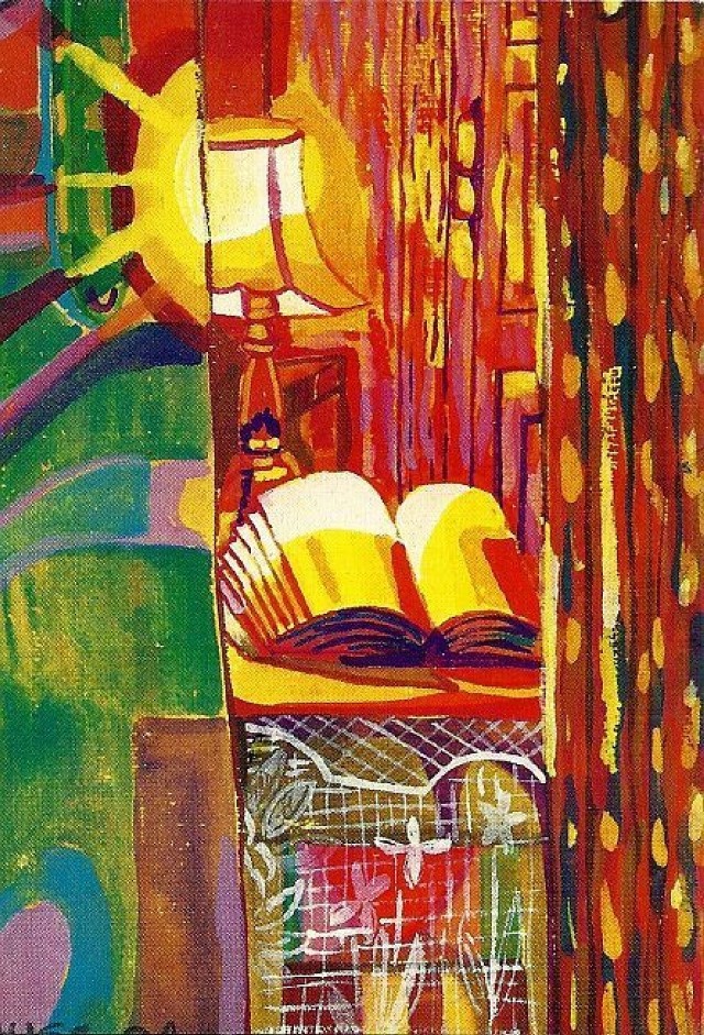 Obraz pt &quot; Lampka nocna &quot; został namalowany przez Warszawskiego Nikifora. Inspirowany był wierszem Anny Czachorowskiej.