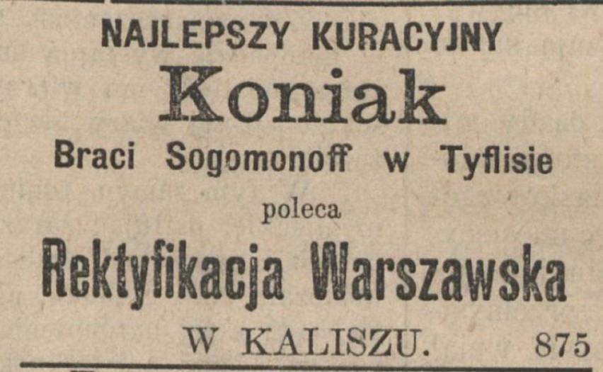 Wykwintny koniak polecamy... "Gazeta Kaliska" z 9 września...