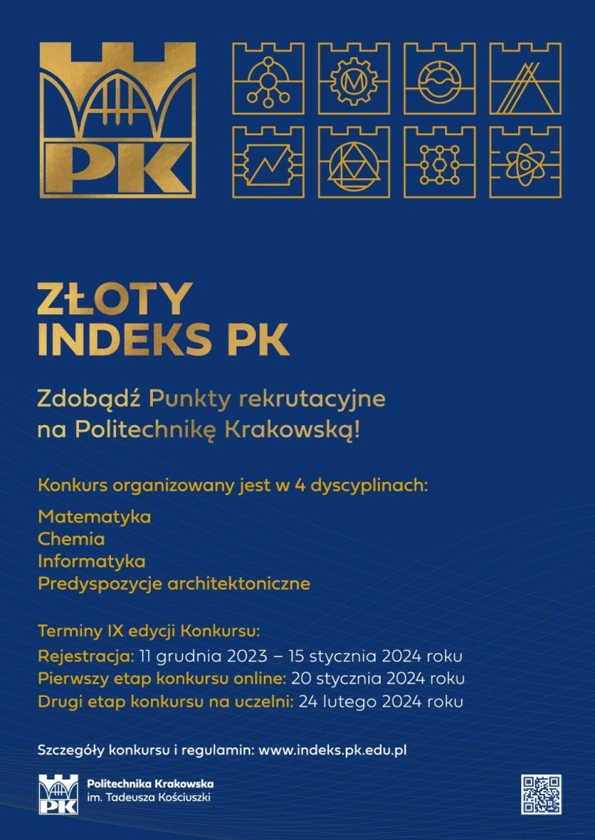 Wyścig po Złoty Indeks Politechniki Krakowskiej. Konkurs dla maturzystów, a w nim do zdobycia dodatkowe punkty w rekrutacji