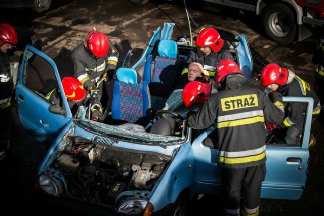 Ćwiczenia straży pożarnej w Rybniku