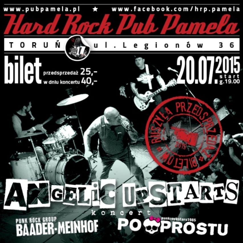 Koncert w Hrp Pamela: ANGELIC UPSTARTS. Jako supporty Baader...