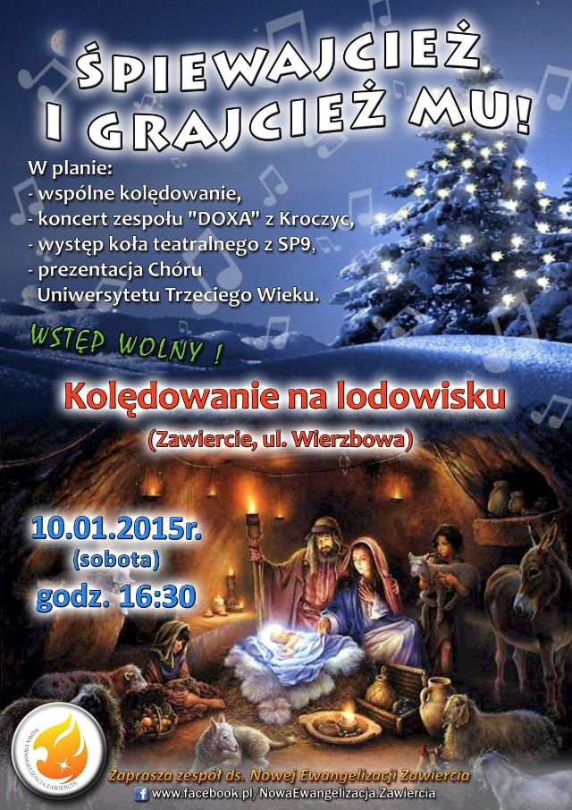 Kolędowanie w Zawierciu 2015.