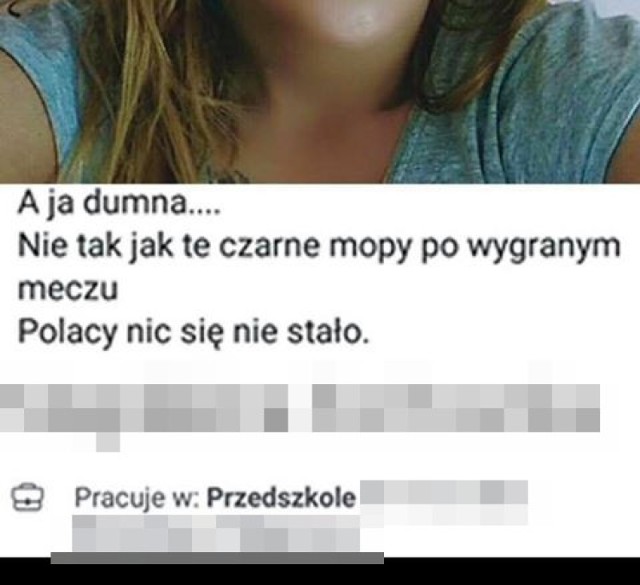 Aktualnie kobieta przeprasza za swój wpis w internecie