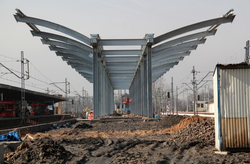 Budowa dworca PKP w Katowicach