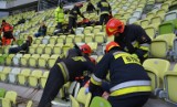 Wybuch, policja i wystraszeni kibice na stadionie Energa Gdańsk [ZDJĘCIA]