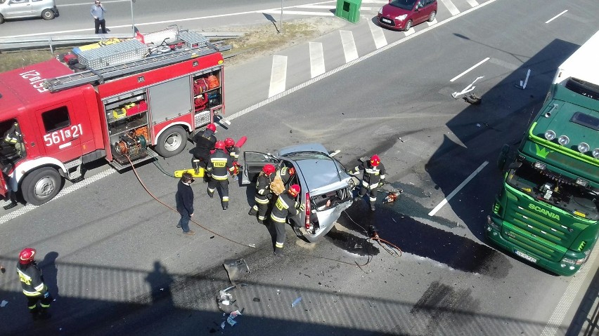 Wypadek na autostradzie A4 w Krakowie