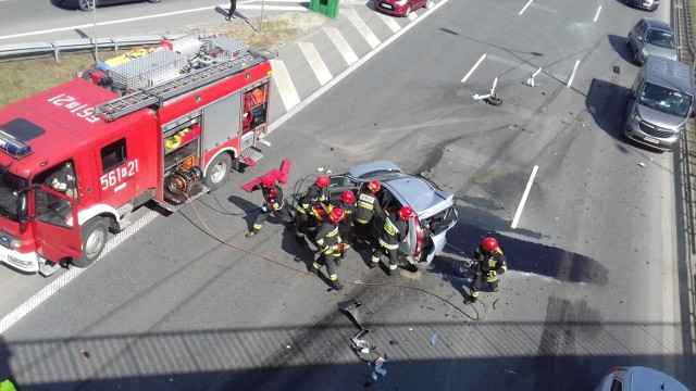 Wypadek na autostradzie A4 w Krakowie