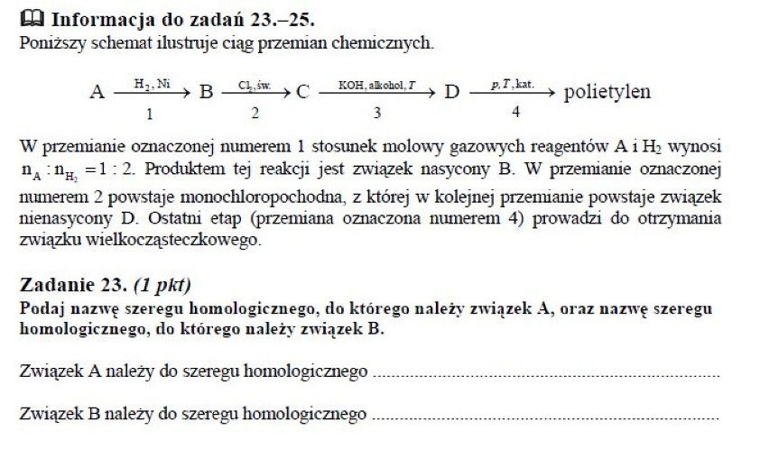 CHEMIA - ARKUSZ - POZIOM PODSTAWOWY