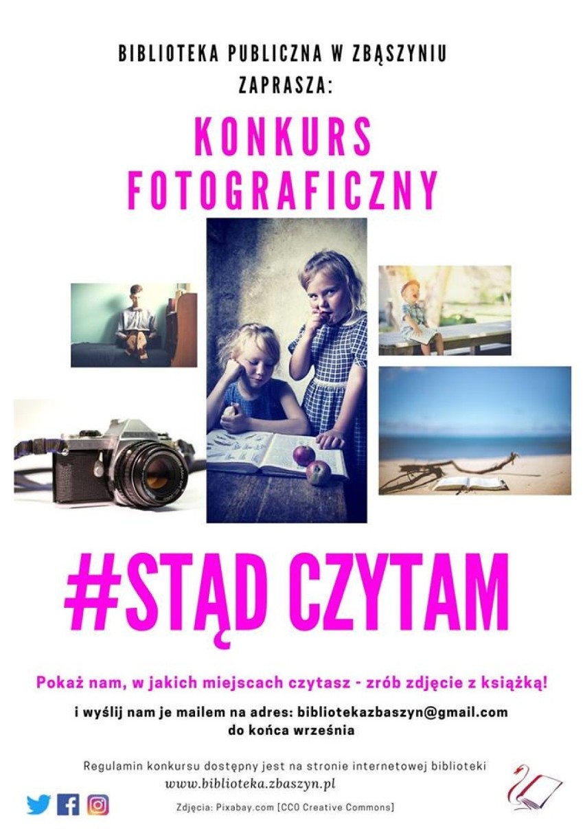 Konkurs Fotograficzny Biblioteki Publicznej "Stąd czytam".  Zrób i wyślij zdjęcia do 30 września