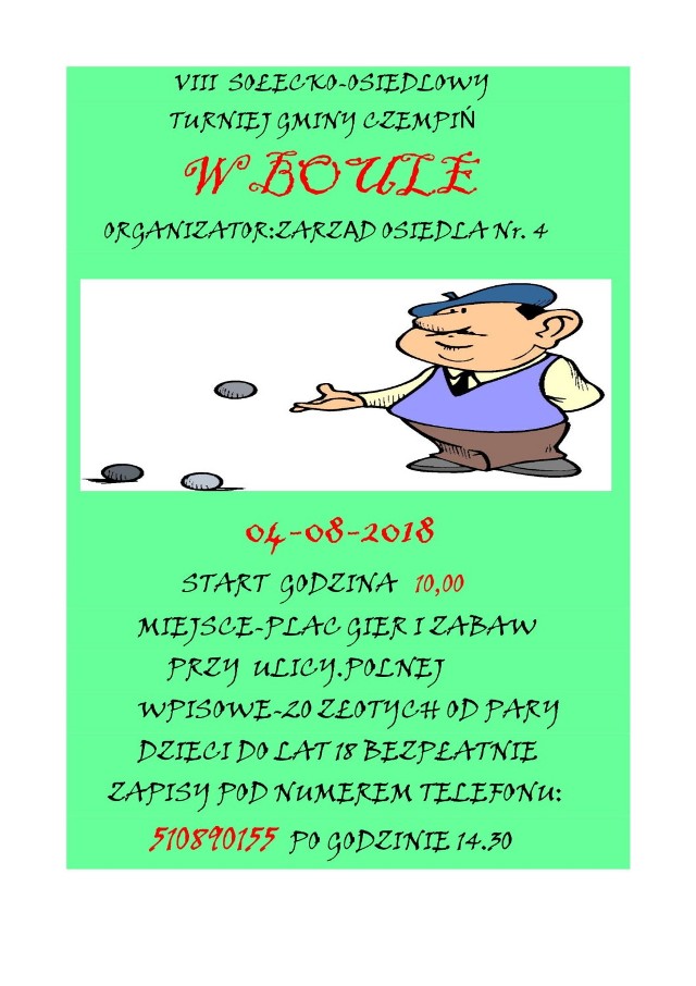 Sołecko-osiedlowy turniej w boule w Czempiniu