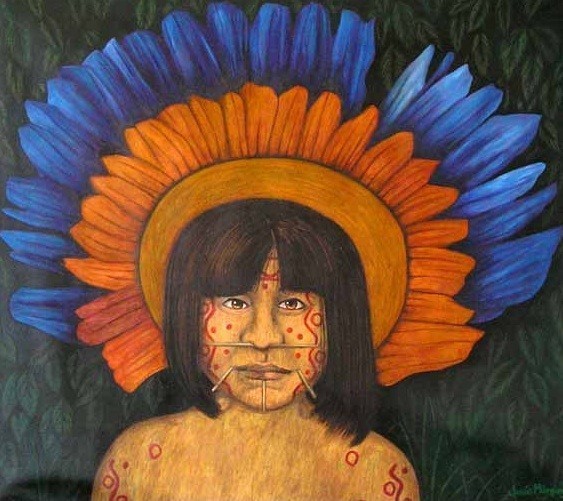 Jeden z obrazów wenezuelskich prezentowanych w Starych Tarnowicach