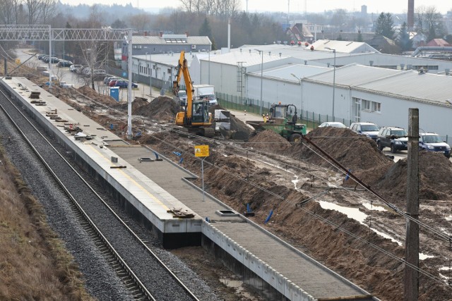 Widok z wiaduktu nad obwodnicą Szczecinka