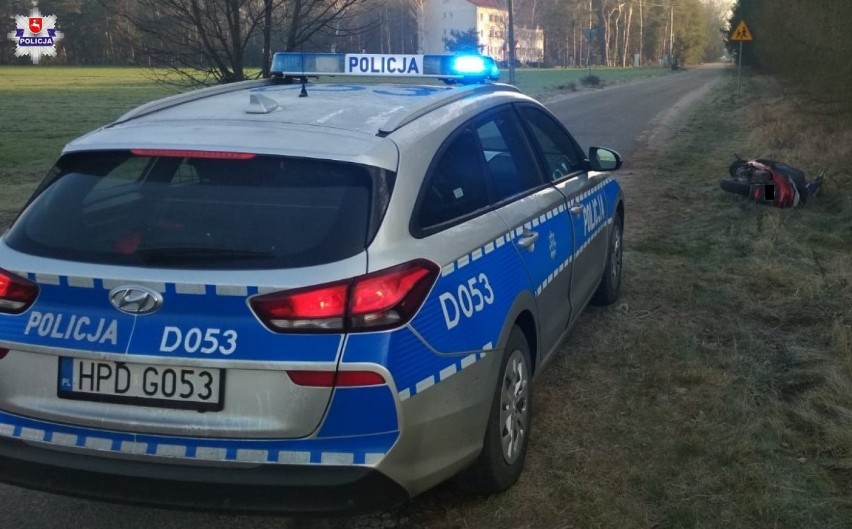 Wypadek kierowcy motoroweru w miejscowości Ostrówki. Mężczyzna był pijany