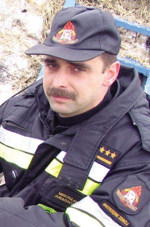 Mirosław Juraszczyk, oficer prasowy Państwowej Straży Pożarnej w Jastrzębiu Zdroju.