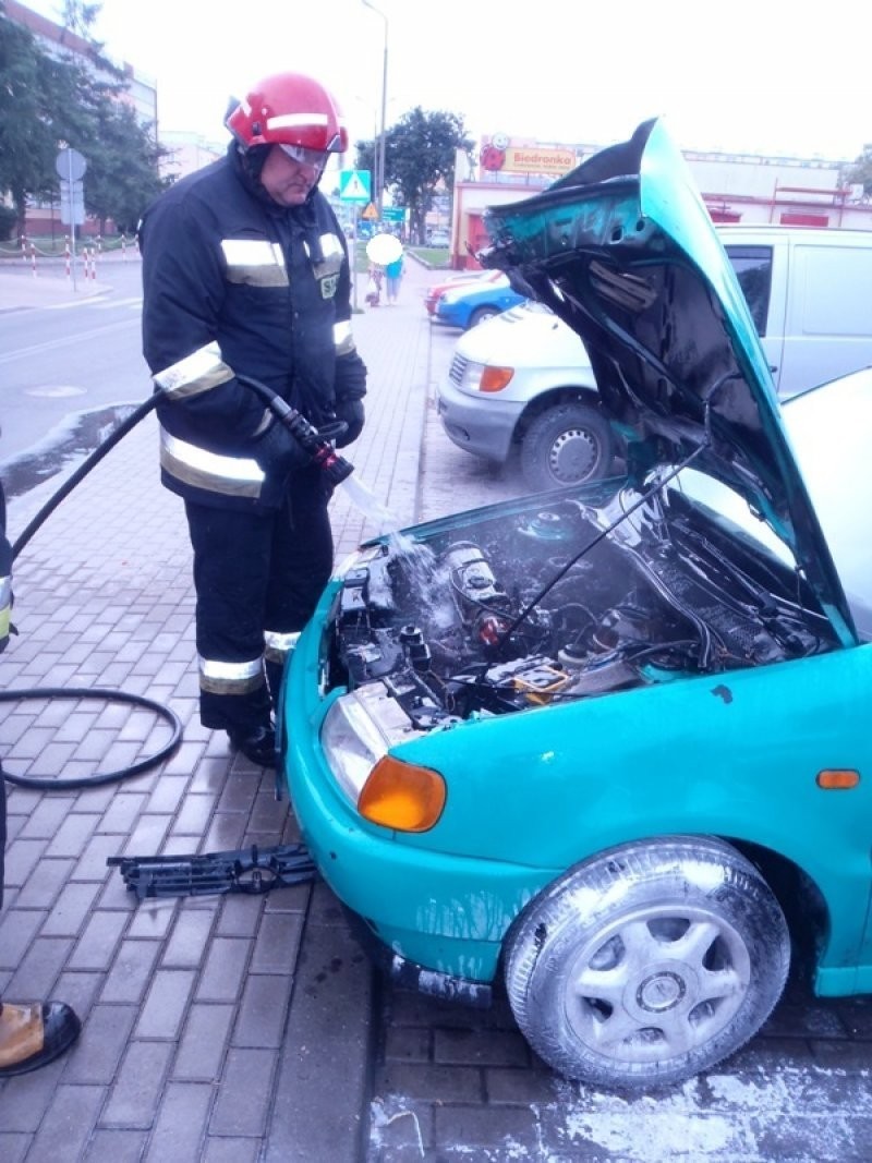 Pożar samochodu w Braniewie