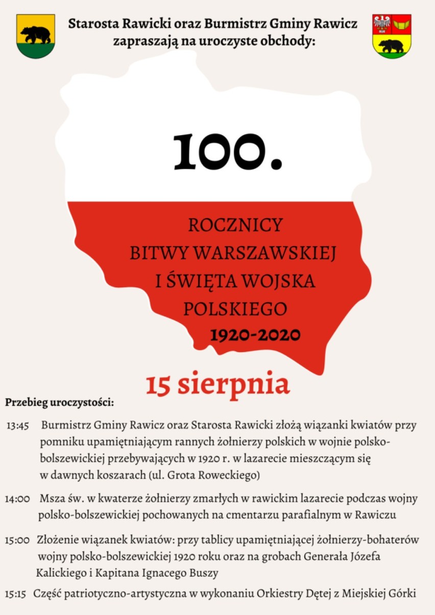 Rawicz. Wkrótce 100-rocznica Bitwy Warszawskiej i Święto Wojska Polskiego. Obchody zaplanowano również w Rawiczu
