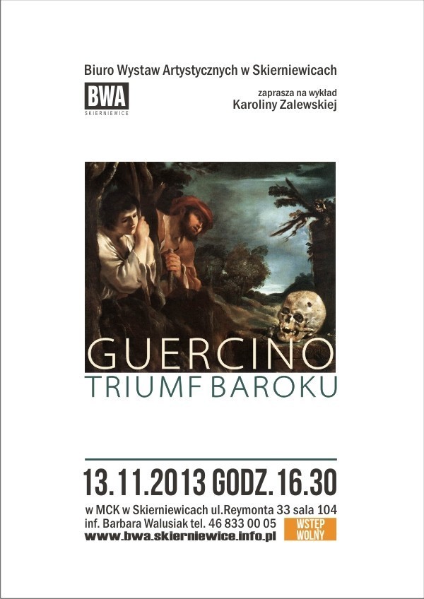 Triumf baroku w skierniewickim BWA, to kolejny wykład o sztuce pod tytułem „Guercino. Triumf baroku”. Wygłosi go Karolina Zalewska.
