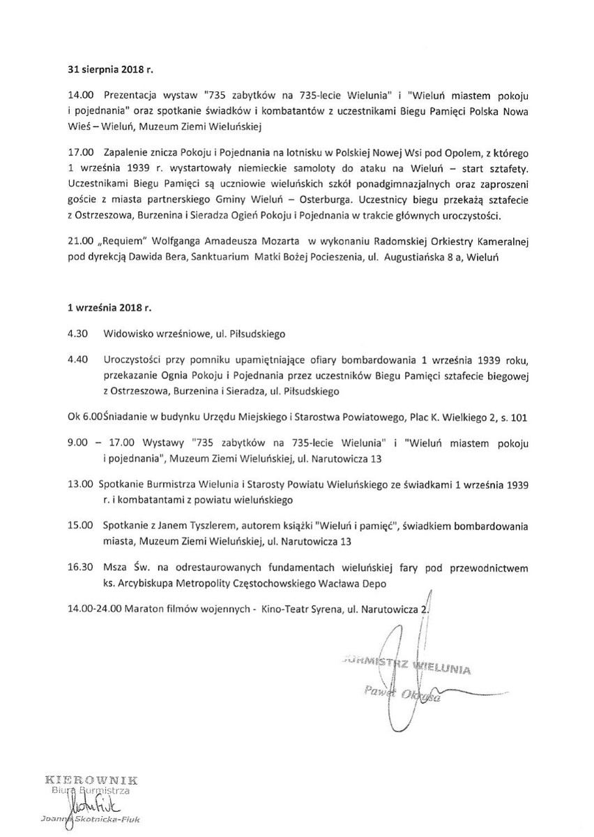 Ani Westerplatte, ani Wieluń. Prezydent RP uda się 1 września do Tczewa. Co wydarzy się w Wieluniu?