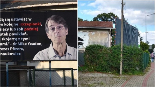 Wielki plakat w Tarnowie straszył, że zaszczepieni przeciw COID-19 będą umierać. Po interwencji miasta został zasłonięty