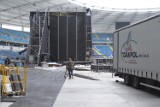 Trwa rozbiórka wielkiej sceny na Stadionie Śląskim ZDJĘCIA