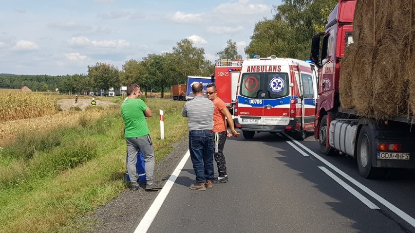 Drołtowice: Lotnicze pogotowie zabrało do szpitala poszkodowanego w wypadku 