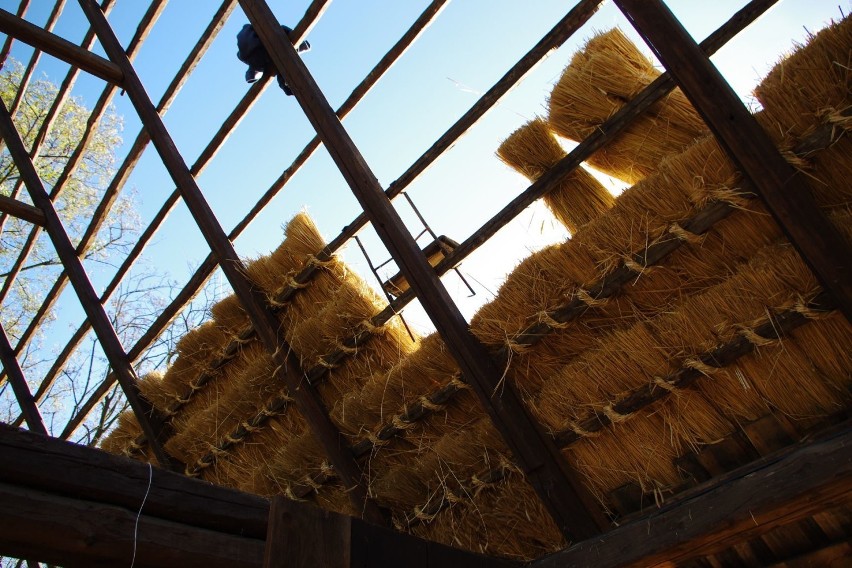 W skansenie w Chorzowie wymieniono strzechę na stodole z...