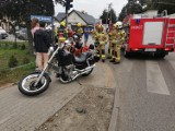 Wypadek w Pępowie. Zderzenie volkswagena z motocyklem
