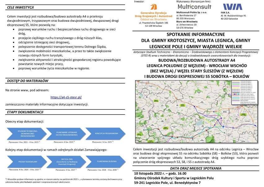 Rozbudowa autostrady A4 na odcinku Legnica - Wrocław. Zabierz głos podczas spotkania dla mieszkańców