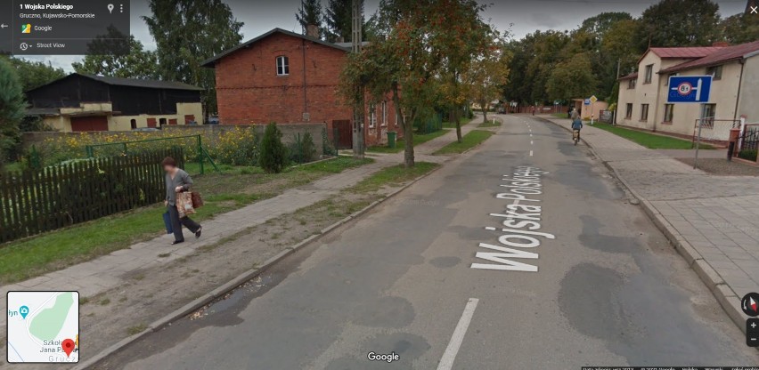 Mieszkańcy Gruczna zostali przyłapani przez kamerę Google...