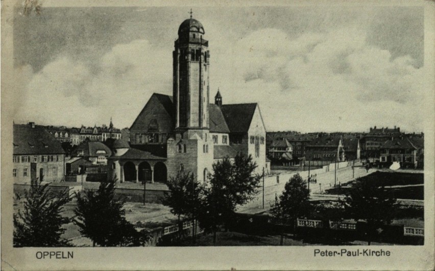 Opole na przedwojennych pocztówkach. Rok 1929. Kościół pw....