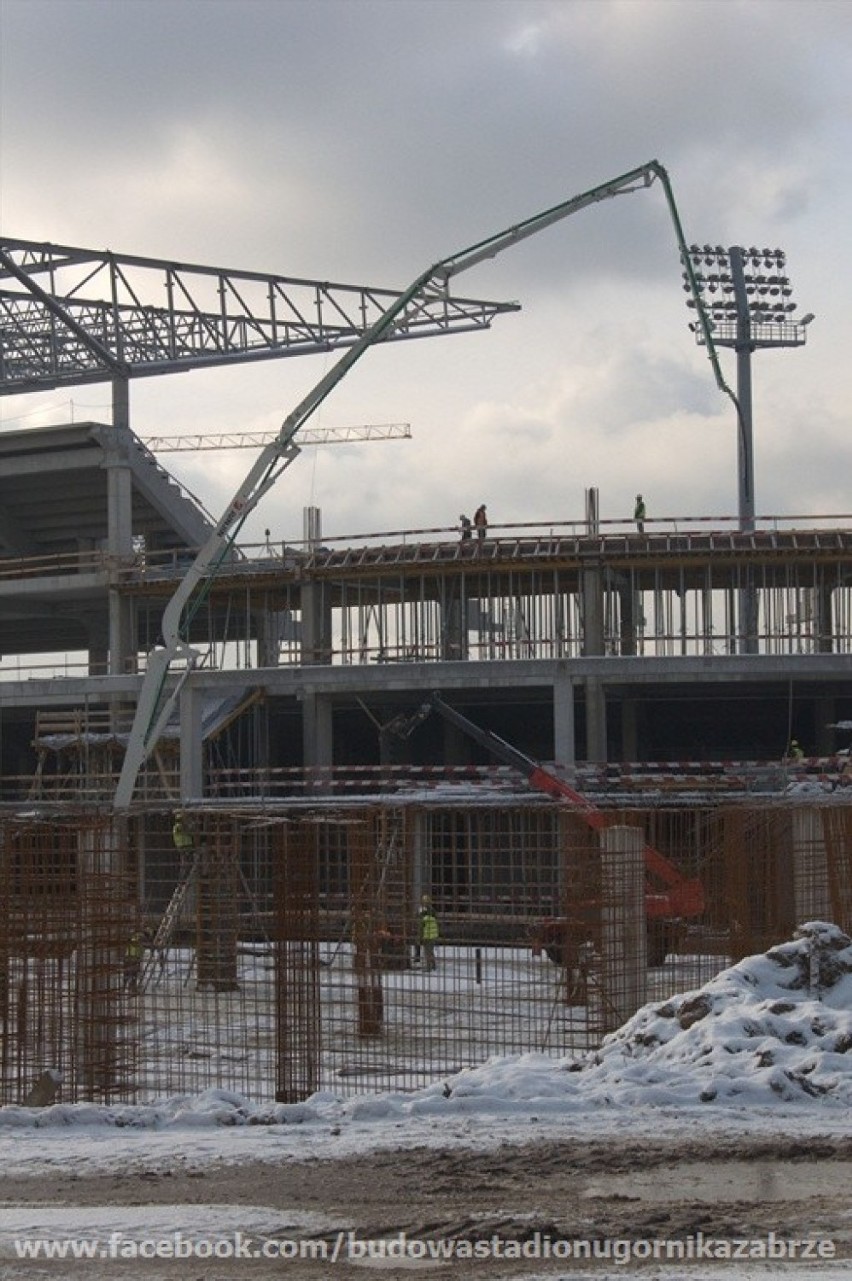 Budowa stadionu Górnika Zabrze 11.01.2013