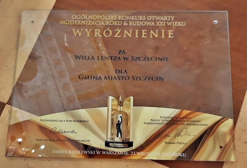 Willa Lentza wyróżniona w konkursie Modernizacja Roku.