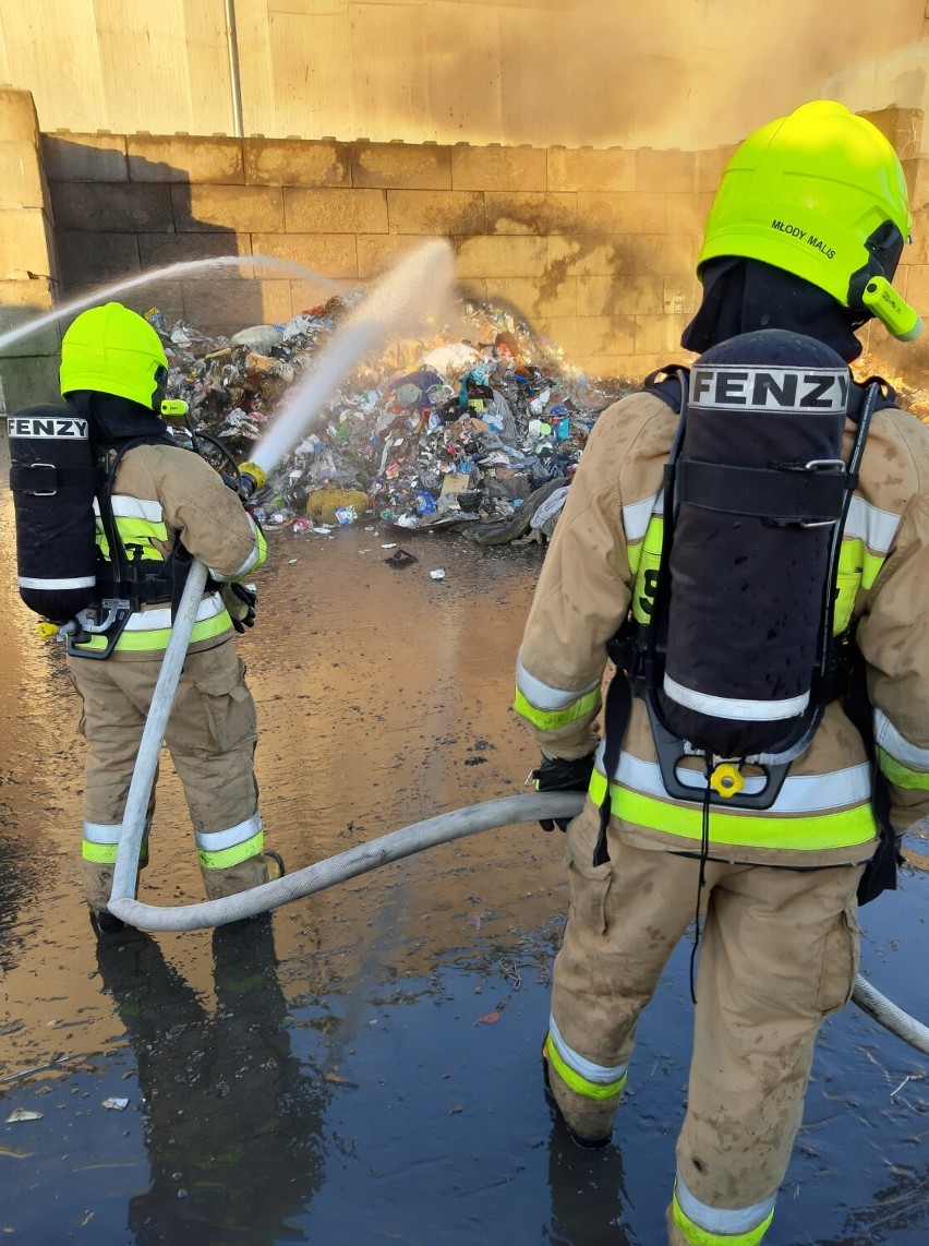 Pożar na terenie składowiska odpadów w Zakurzewie pod...