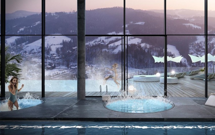  Crystal Mountain Resort: ogromny, pięciogwiazdkowy hotel powstaje w Wiśle, będzie tak samo duży jak Gołębiewski(WIZUALIZACJE)