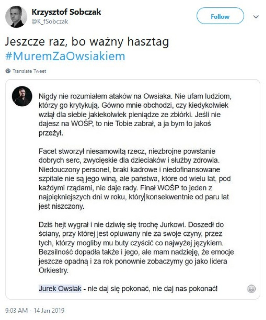 Internauci stoją murem z Owsiakiem KOMENTARZE