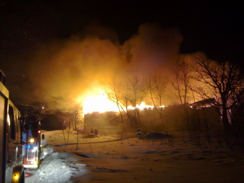 Pożar stodoły w Glinczu.