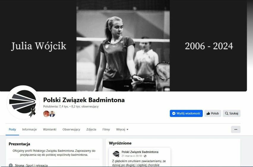 Polski Związek Badmintona uczcił zmarłą reprezentantkę...