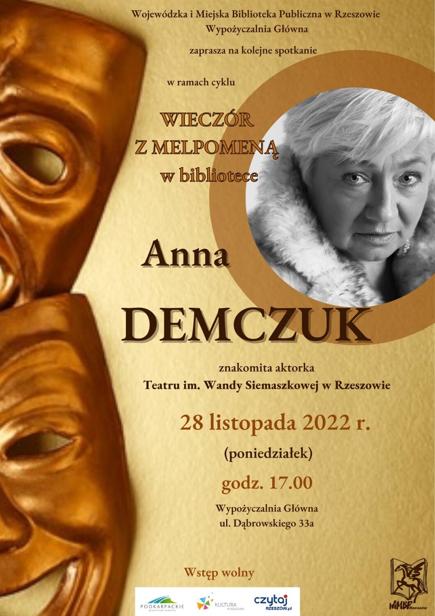 Spotkanie z aktorką Anną Demczuk, w ramach cyklu Wieczór z Melpomeną w bibliotece